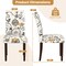 Floral Upholstered Dining Chairs Set of 2 Button Tufted Rubber Wood Legs